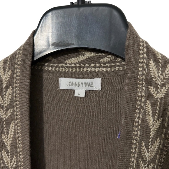 NWOT Johnny Was Women Cashmere Wool Cardigan Sweater Size L Waterfall Embroidery - Picture 3 of 6